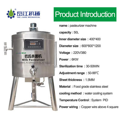 SUS304 1,5 mm-van de de Machinemelk van het Melkpasteurisatieapparaat de Sterilisatiemachine